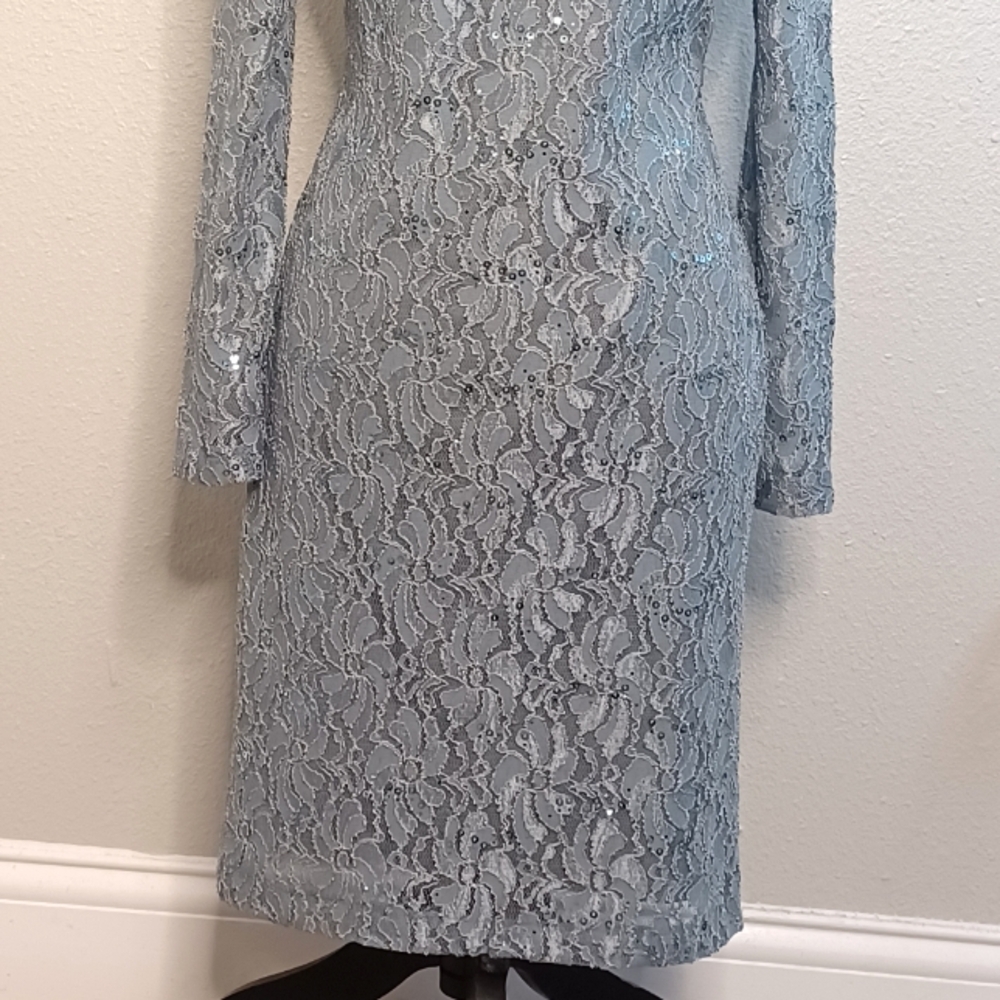 Js Collections Sheer Lace Sparkly Sequin Evening … - image 5